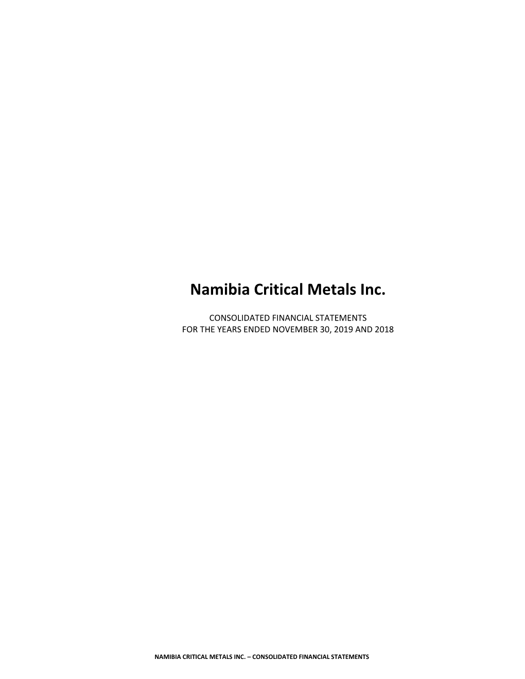 Namibia Critical Metals Inc