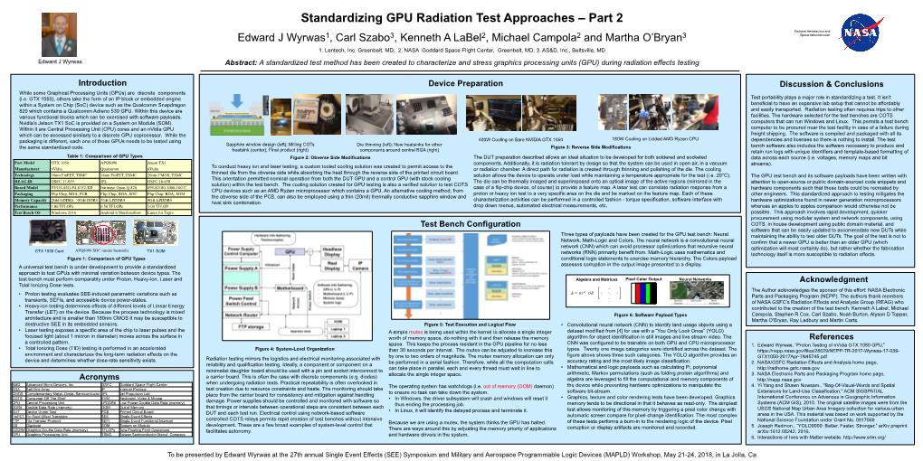 Standardizing GPU Radiation Test Approaches – Part 2