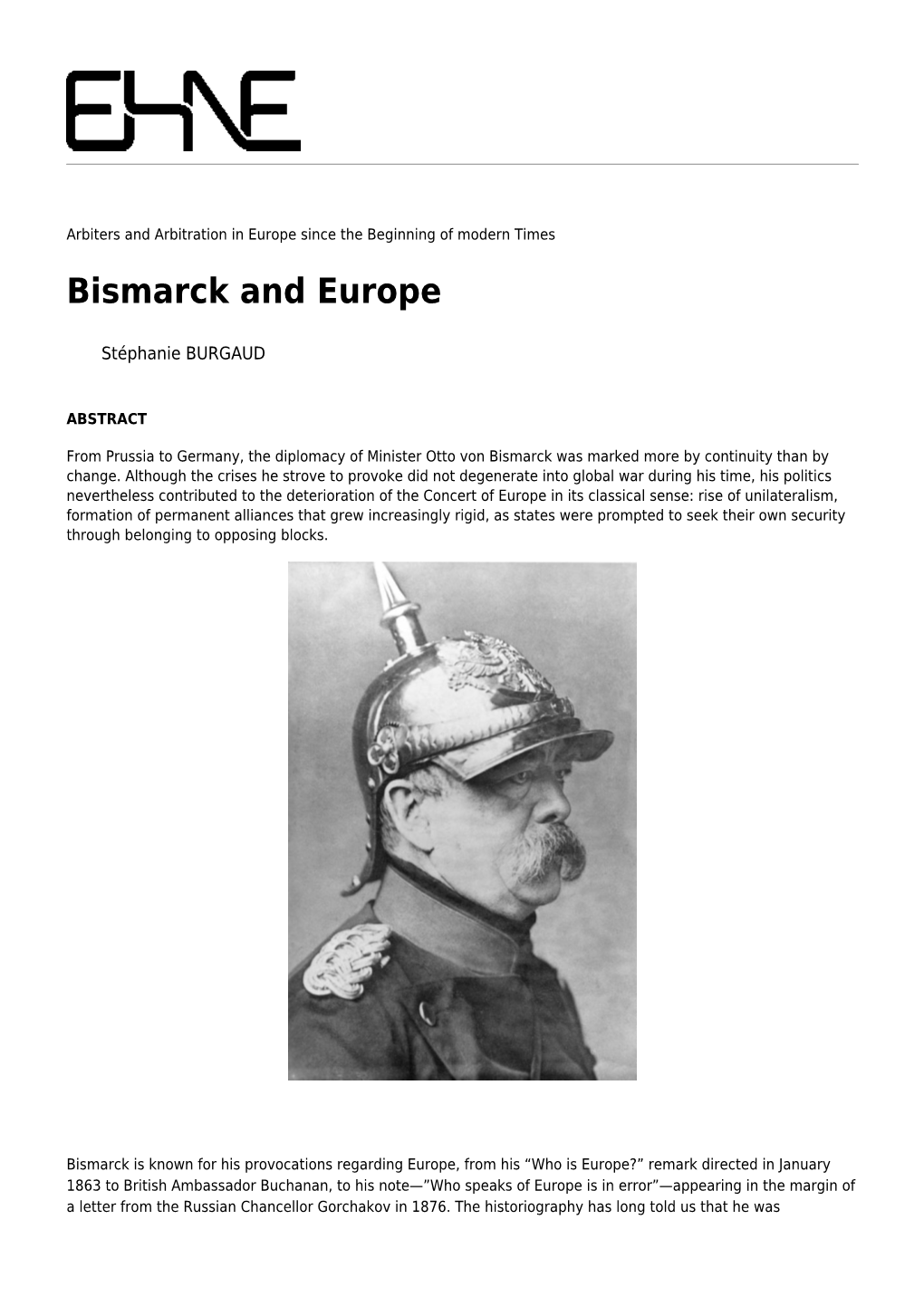 Bismarck and Europe