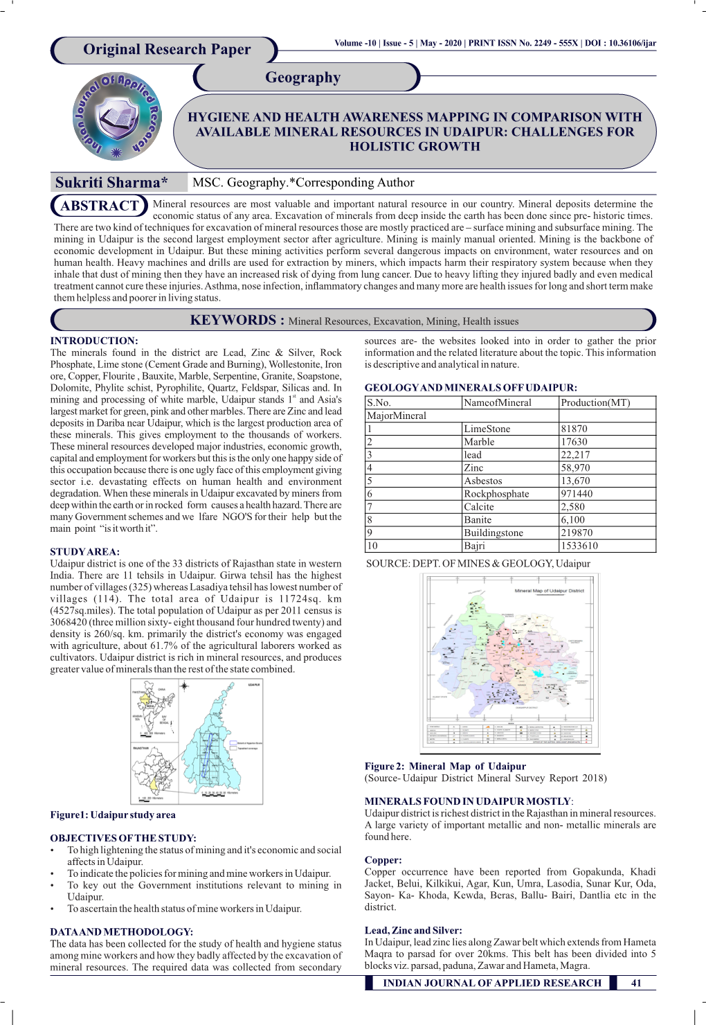 Sukriti Sharma* Original Research Paper Geography