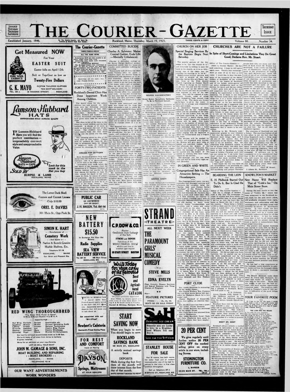Courier Gazette : March 19, 1925