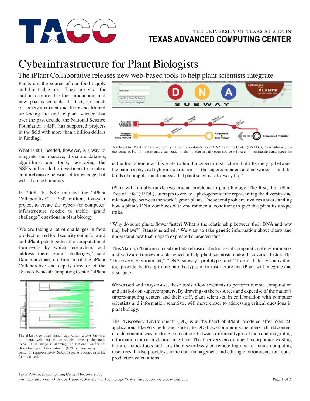 Cyberinfrastructure for Plant Biologists