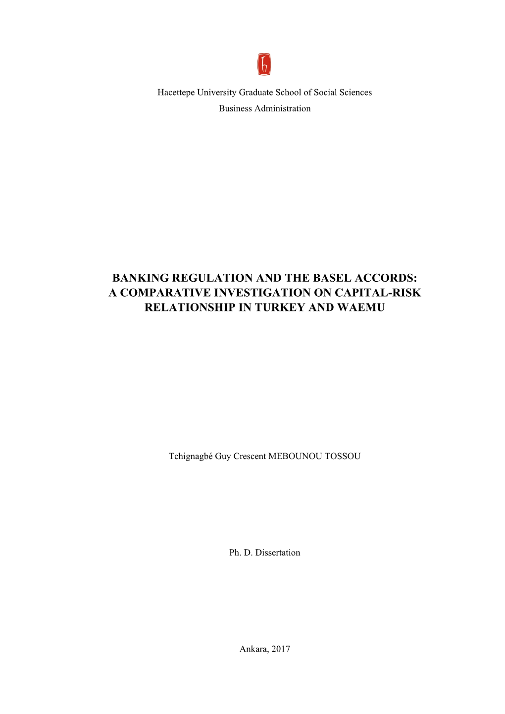 Banking Regulation and the Basel Accords: a Comparative Investigation on Capital-Risk Relationship in Turkey and Waemu