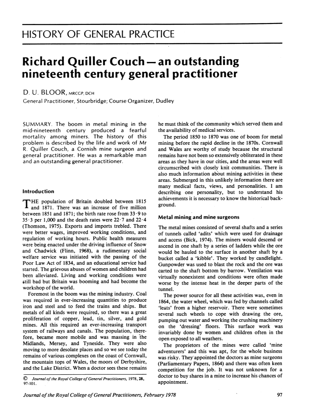 Richard Quiller Couch.An Outstanding