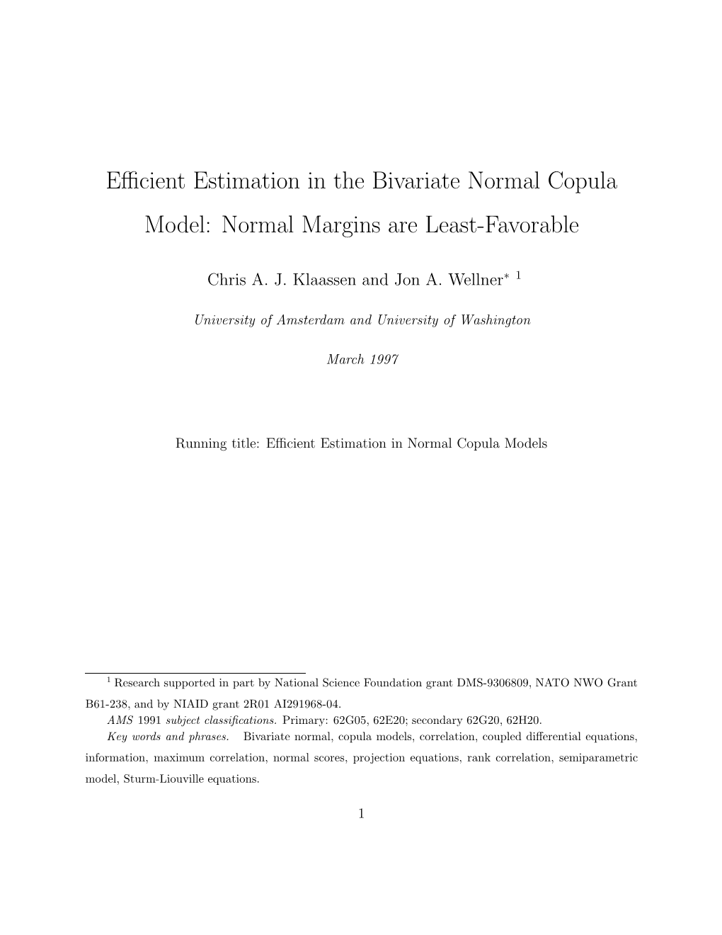 Efficient Estimation in the Bivariate Normal Copula Model