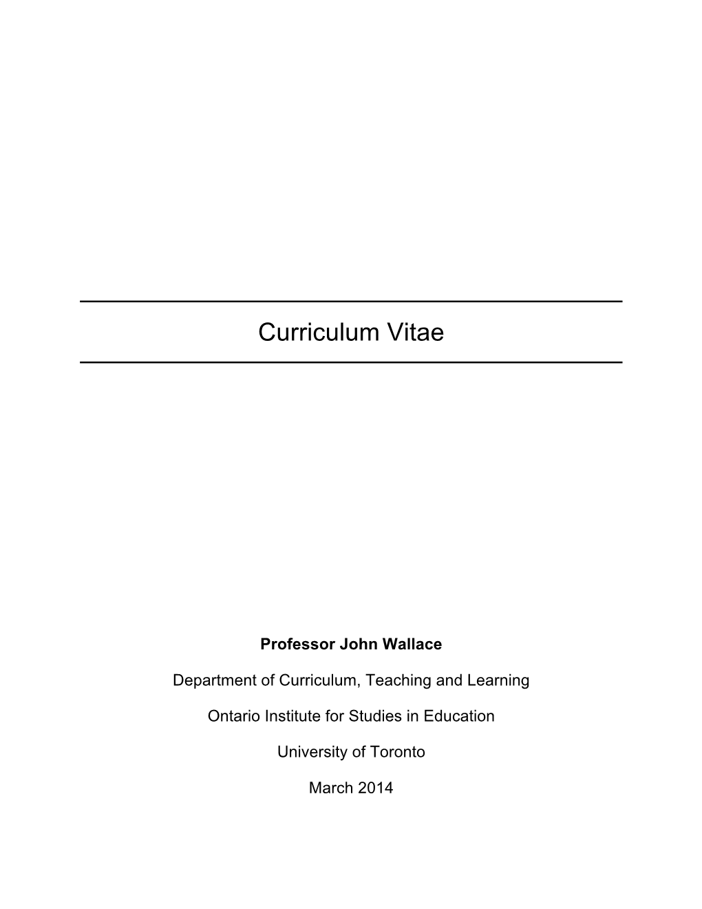 Curriculum Vitae