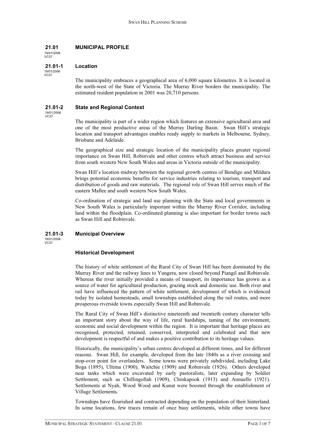 21.01 Municipal Profile 19/01/2006 Vc37