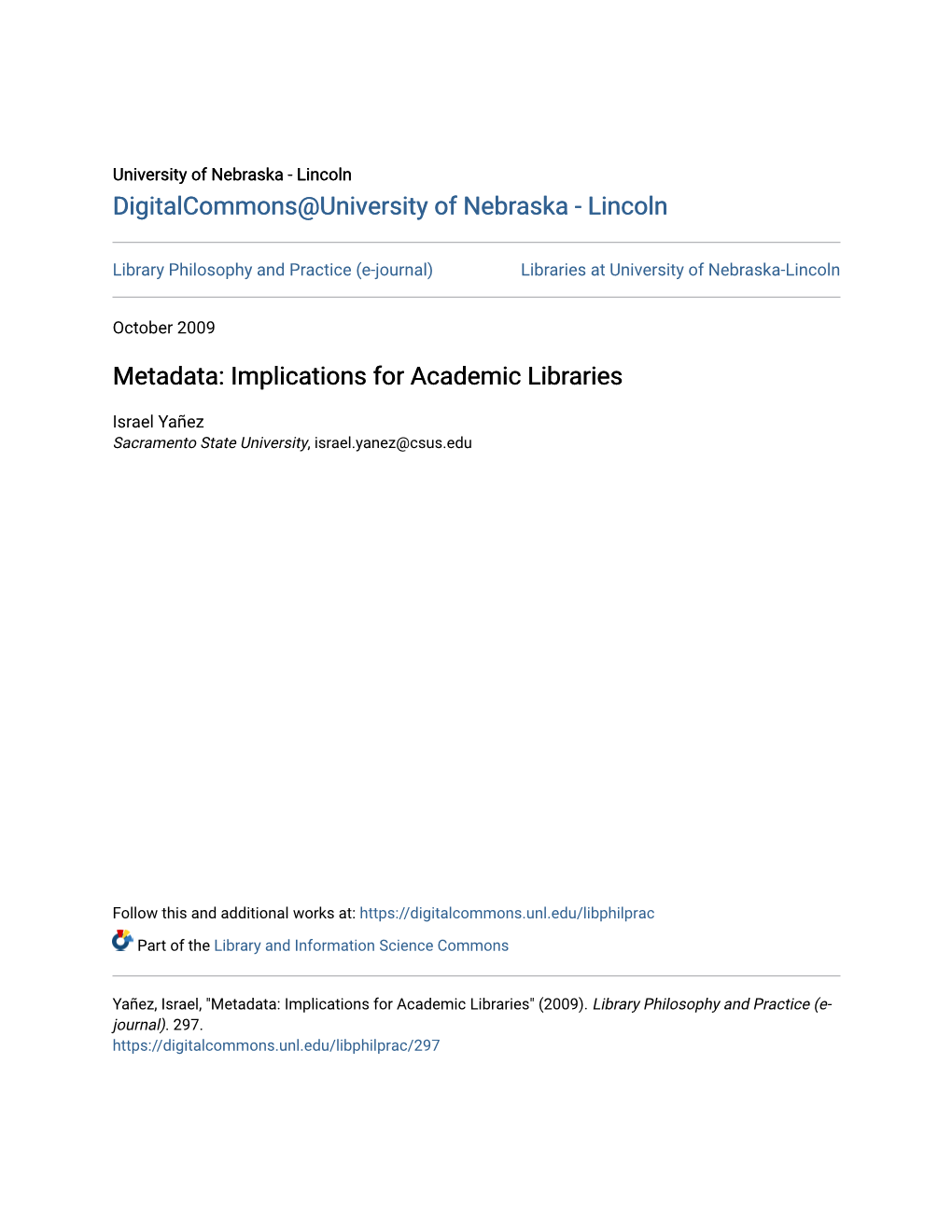 Metadata: Implications for Academic Libraries