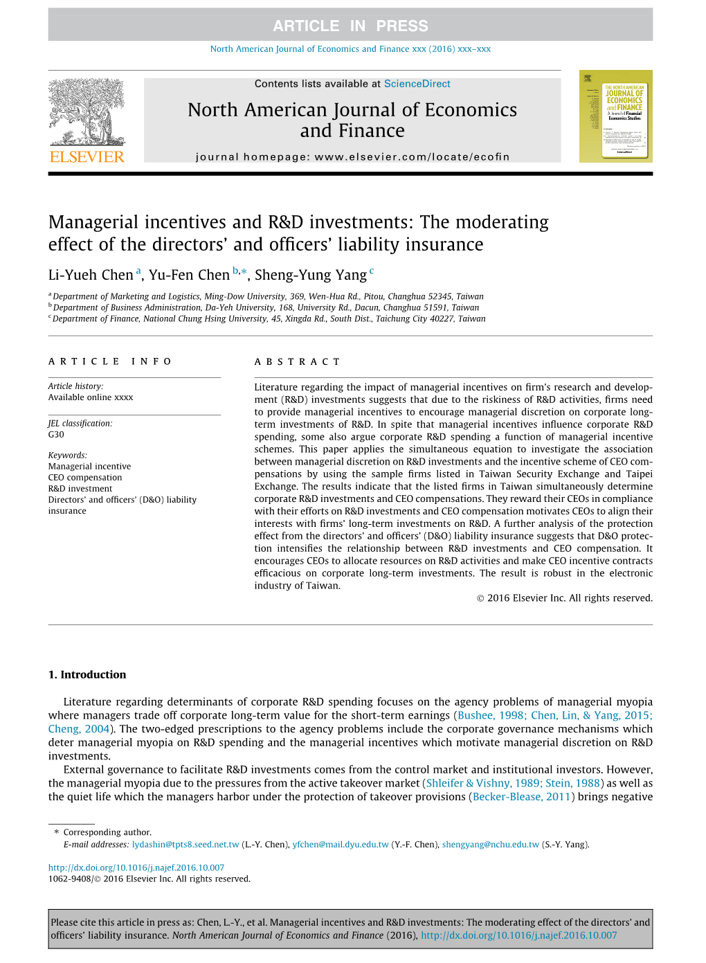 Managerial Incentives and R&D Investments: the Moderating Effect