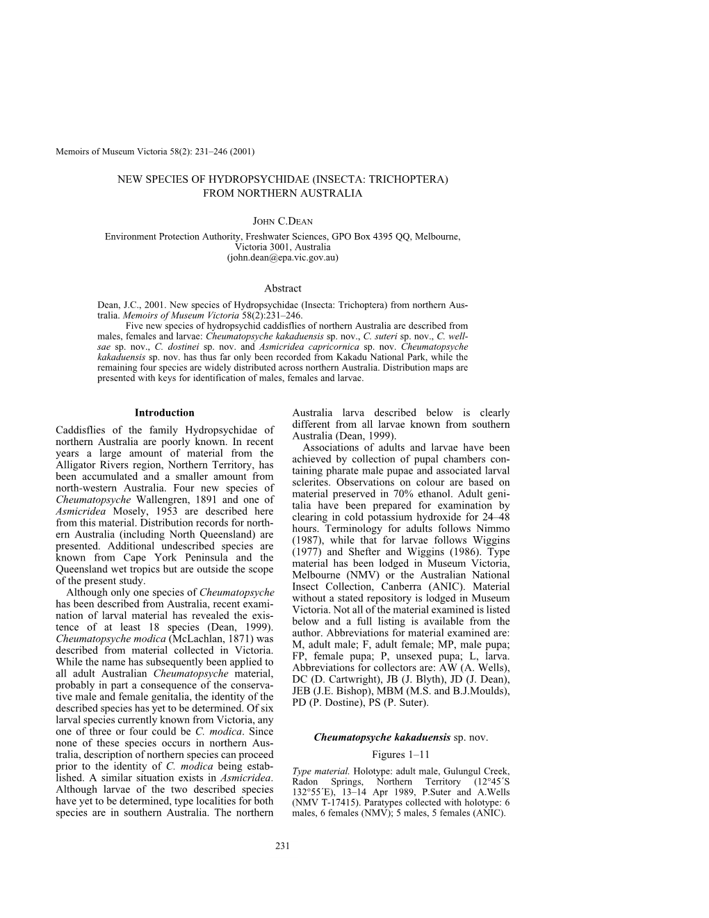 New Species Hydropsychidae (Insecta: Trichoptera)