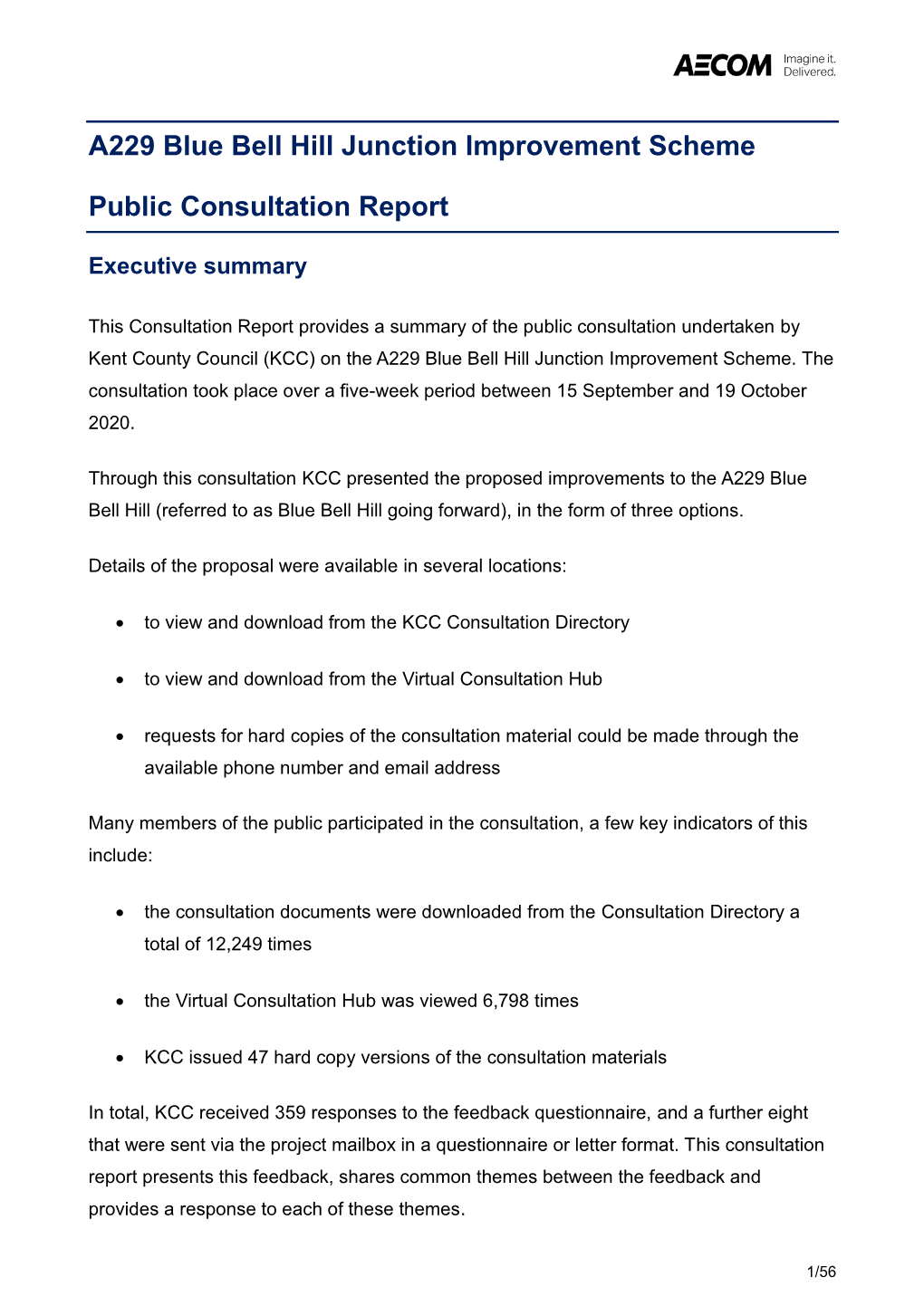 A229 Blue Bell Hill Consultation Report