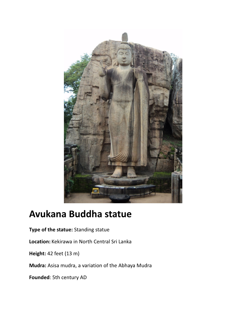 Avukana Buddha Statue