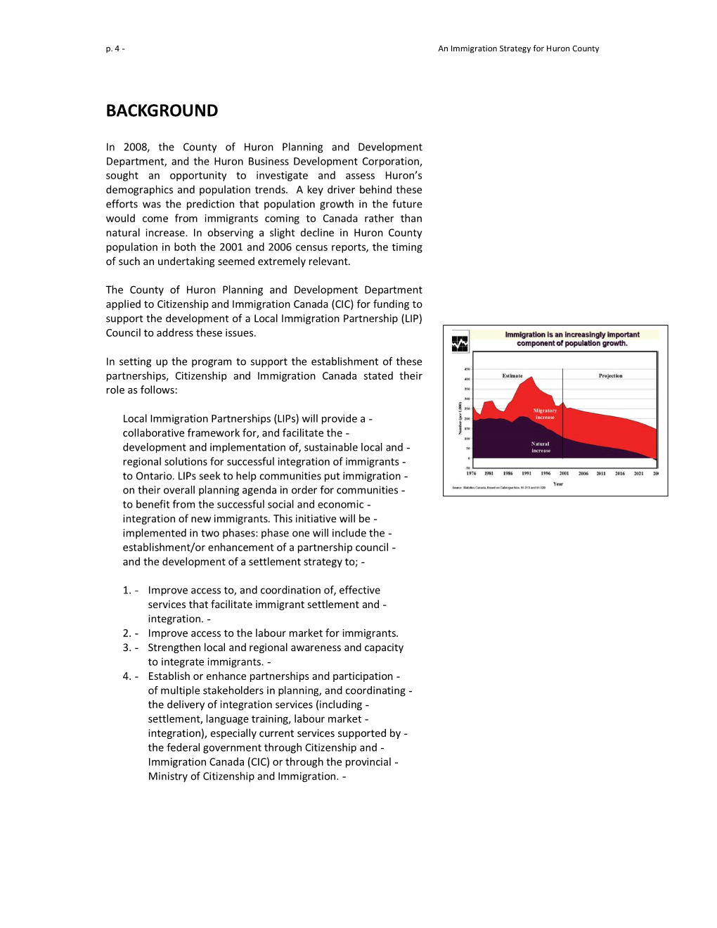 An Immigration Strategy for Huron County: Background, March 2011