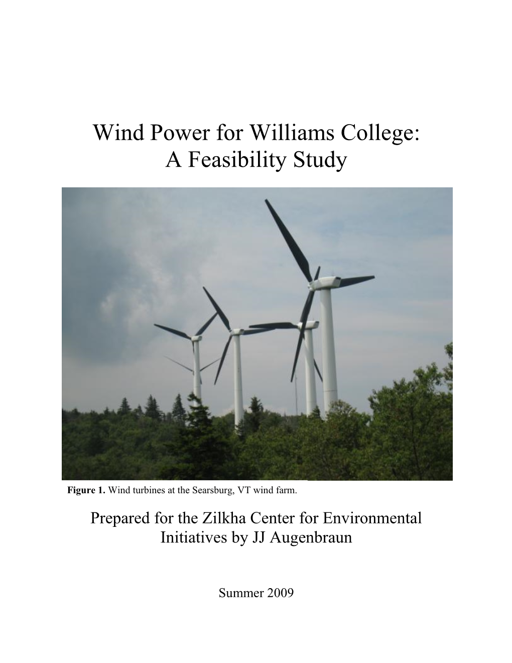 Wind Power for Williams College: a Feasibility Study