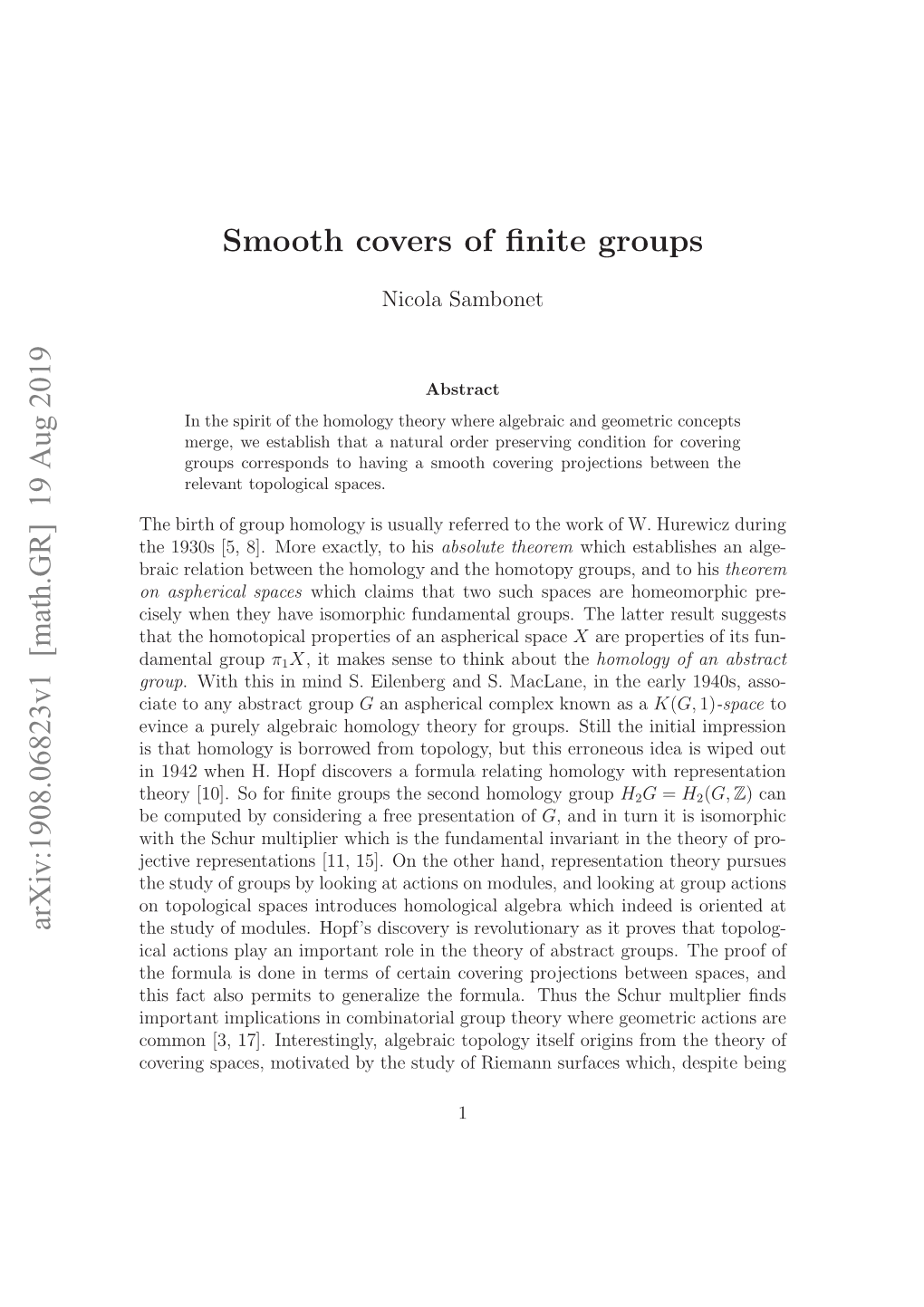 Smooth Covers of Finite Groups