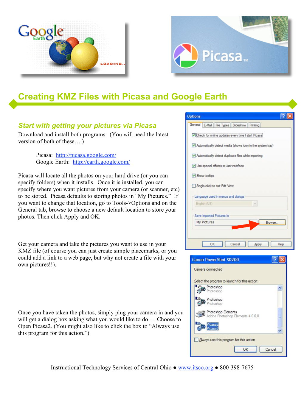 Creating KMZ Files with Picasa and Google Earth