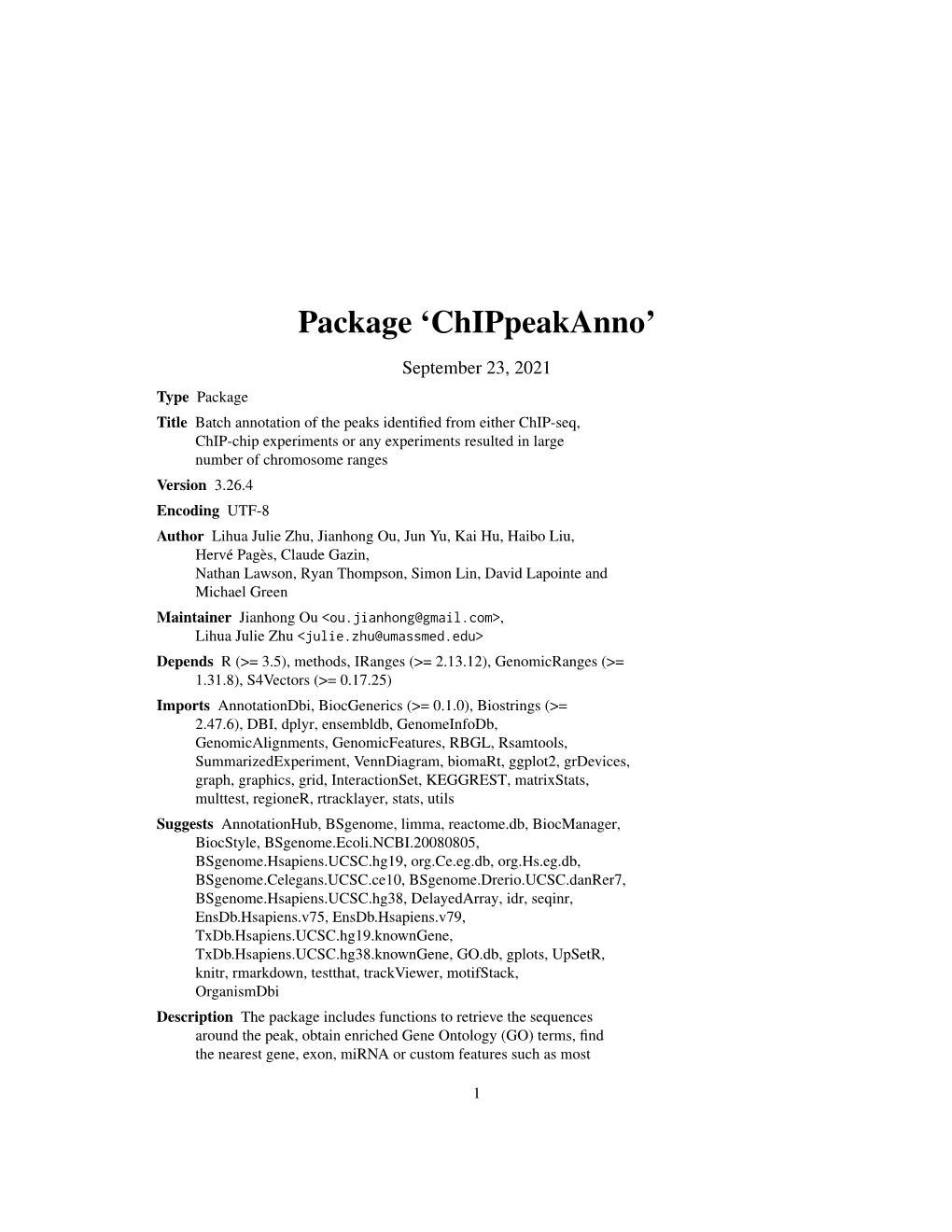 Chippeakanno: Batch Annotation of the Peaks Identified from Either