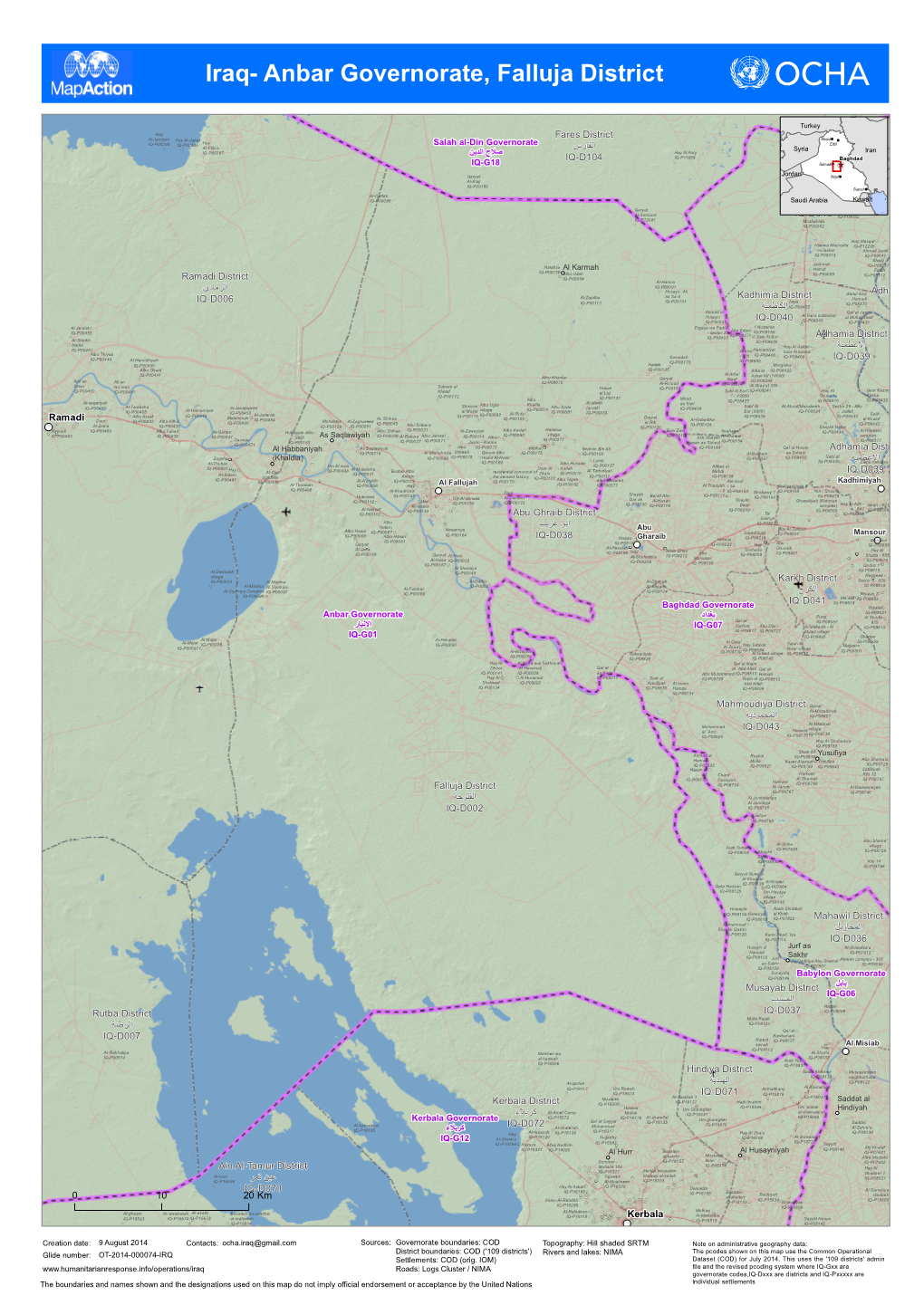 Iraq- Anbar Governorate, Falluja District