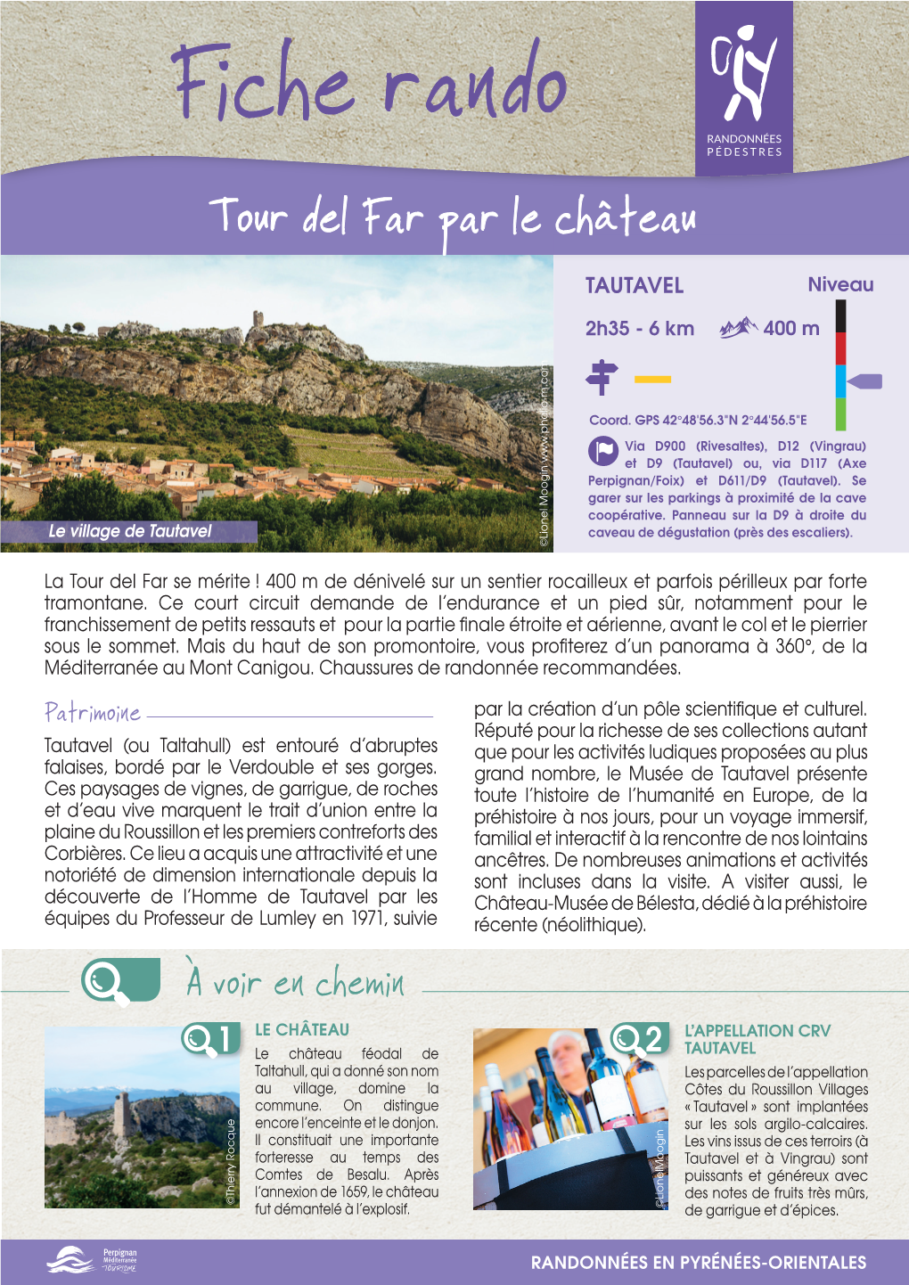 Tour Del Far Par Le Château TAUTAVEL Niveau