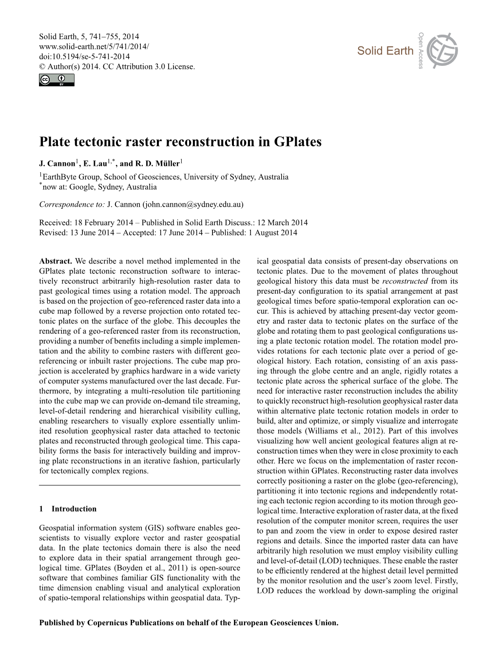 Plate Tectonic Raster Reconstruction in Gplates