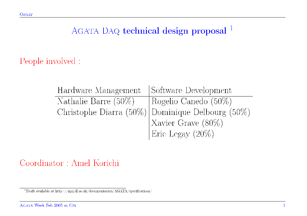 Agata Daq Technical Design Proposal 1