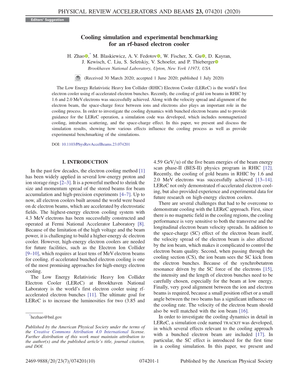 Cooling Simulation and Experimental Benchmarking for an Rf-Based Electron Cooler