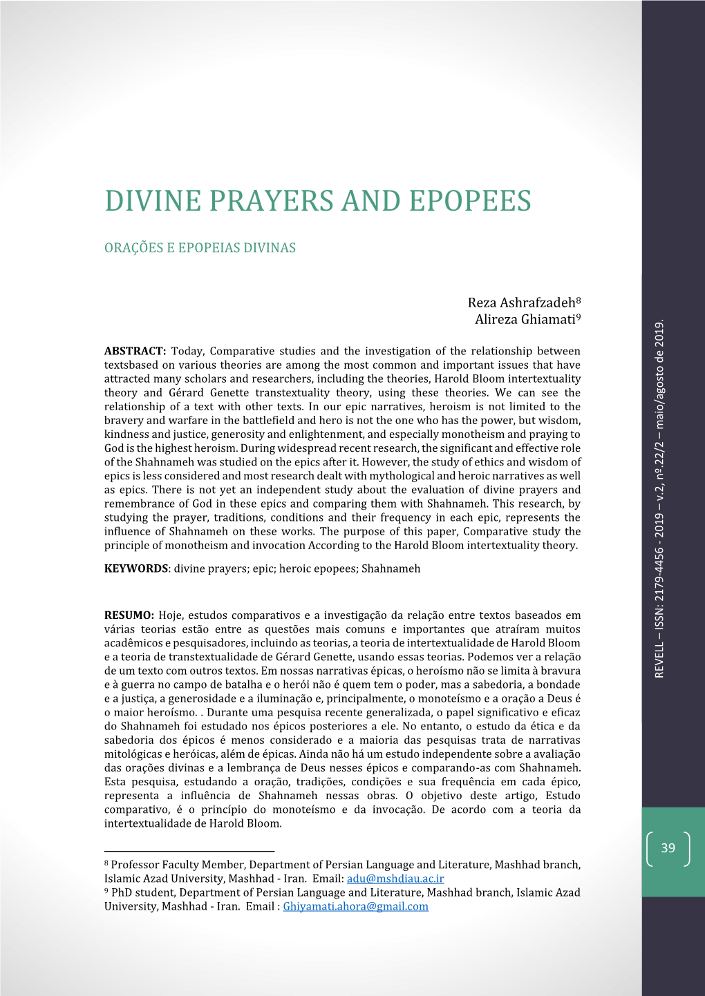Divine Prayers and Epopees