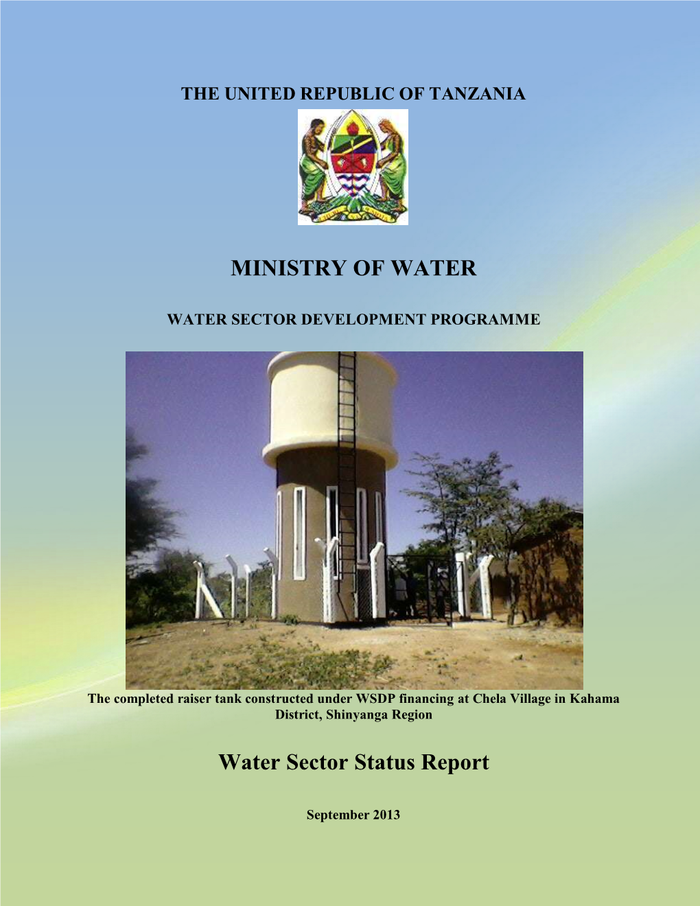 MINISTRY of WATER Water Sector Status Report