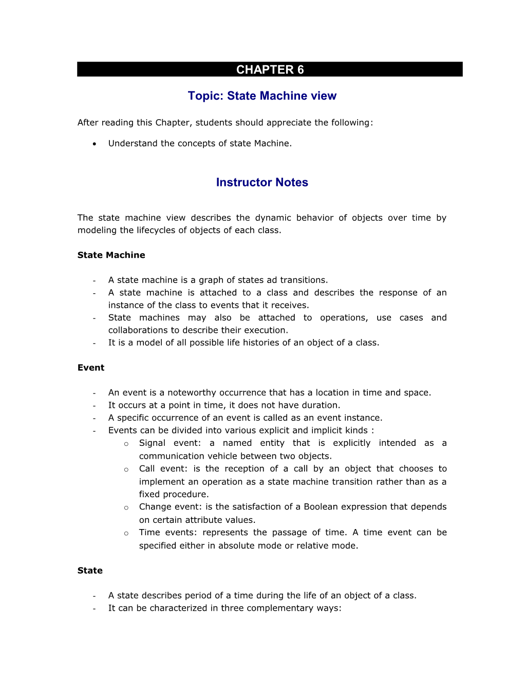 Topic: State Machine View