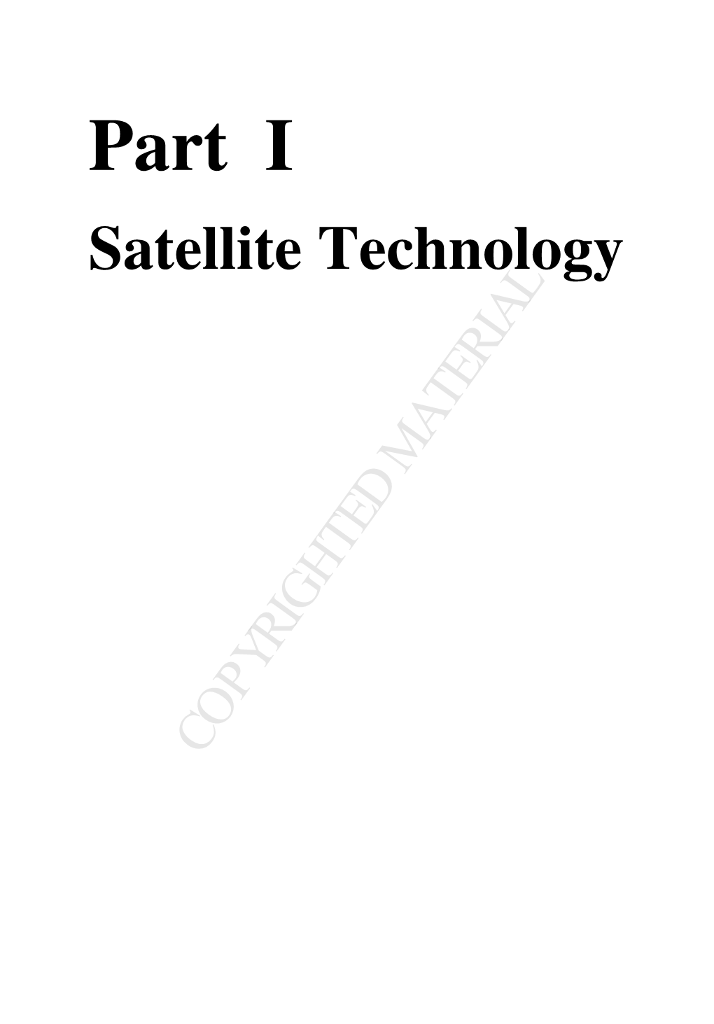 Part I Satellite Technology