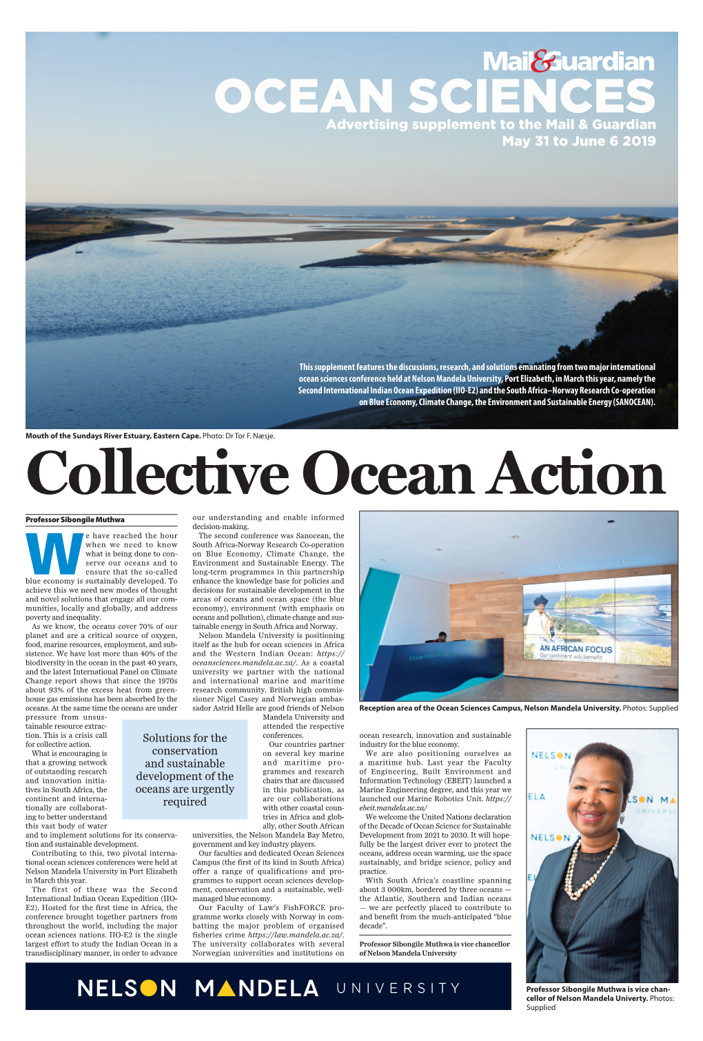 OCEAN SCIENCES Advertising Supplement to the Mail & Guardian May 31 to June 6 2019