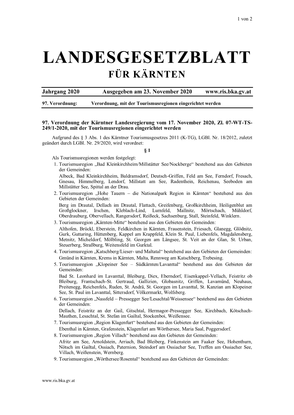 Landesgesetzblatt Für Kärnten