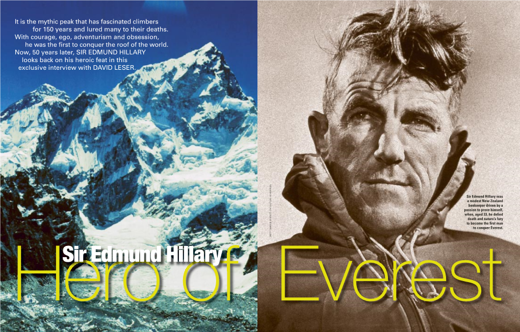 SIR EDMUND HILLARY Looks Back on His Heroic Feat in This Exclusive Interview with DAVID LESER