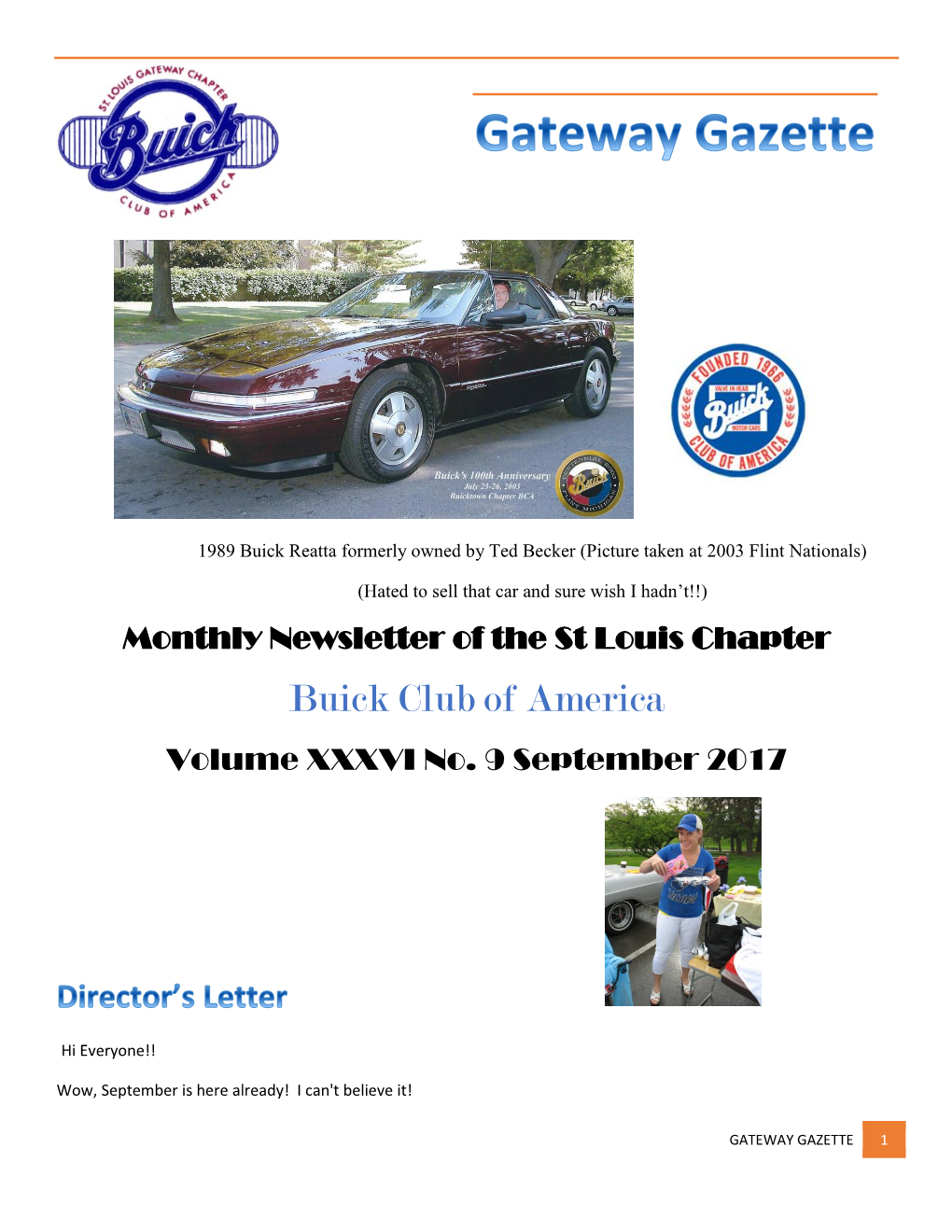 Buick Club of America Volume XXXVI No