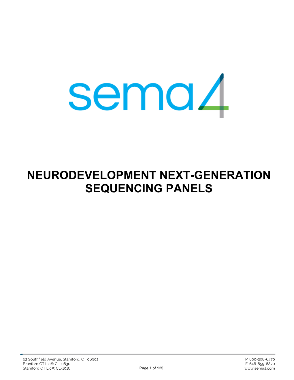 Neurodevelopment Next-Generation Sequencing Panels