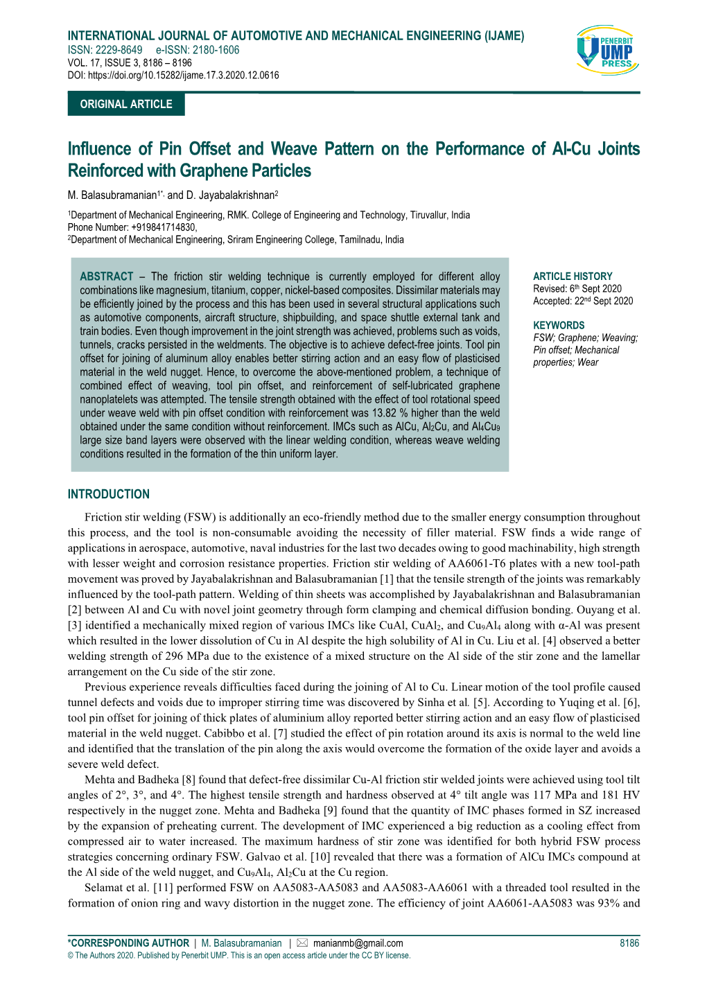 Influence of Pin Offset and Weave Pattern on the Performance of Al-Cu Joints Reinforced with Graphene Particles M