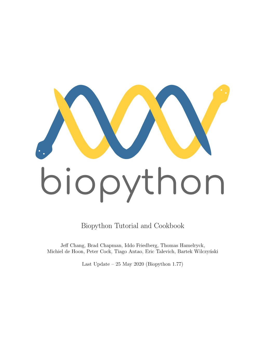 Biopython Tutorial and Cookbook