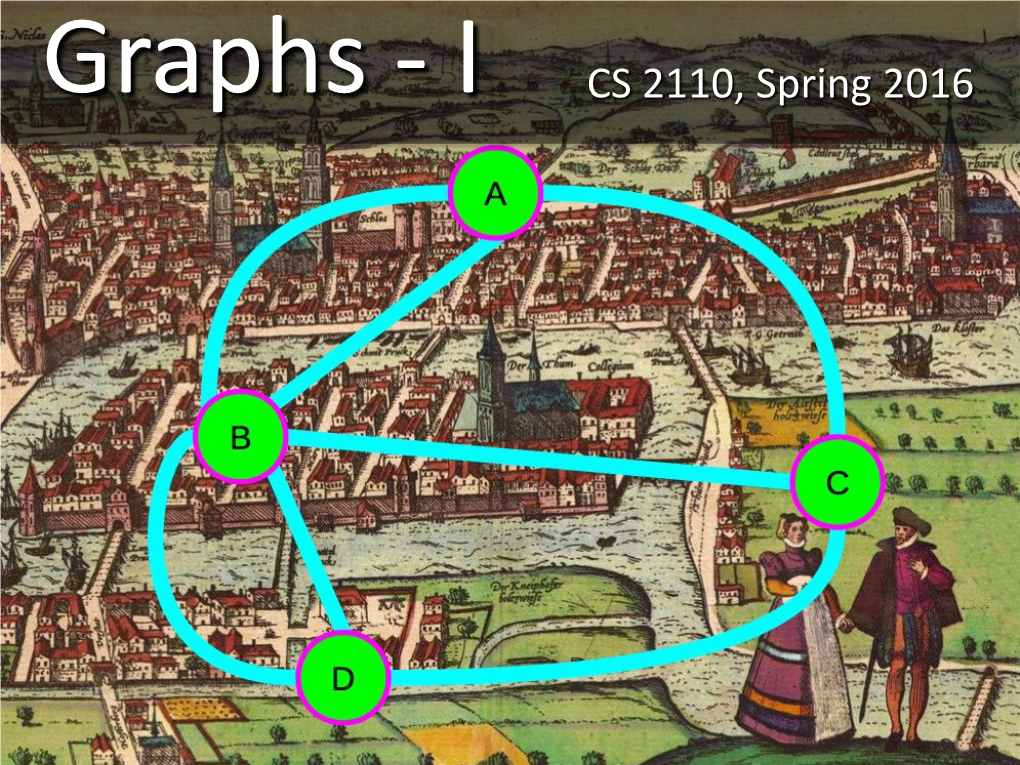 Graphs - I CS 2110, Spring 2016 Announcements