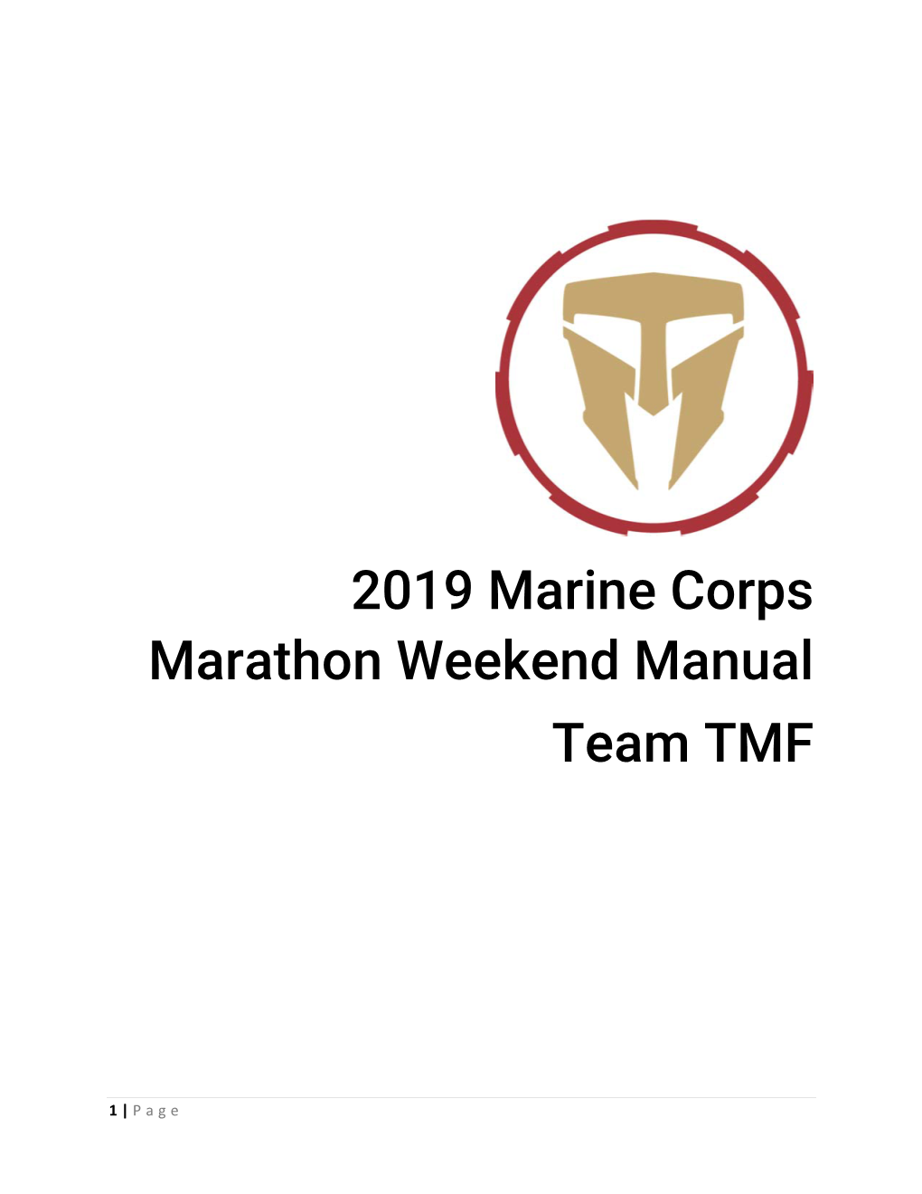 2019 Marine Corps Marathon Weekend Manual Team TMF