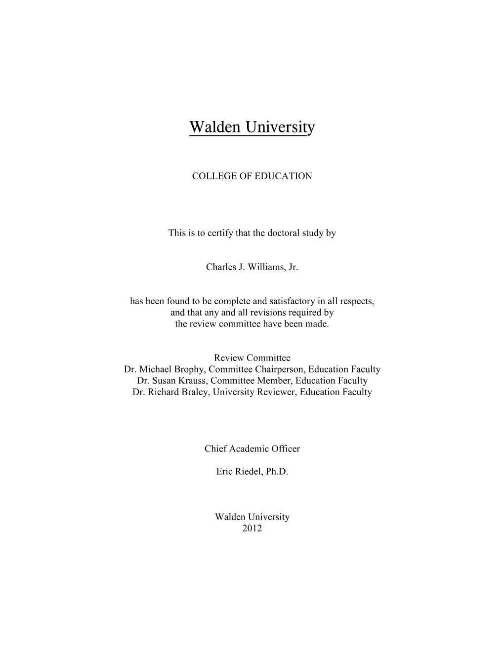 Walden University 2012