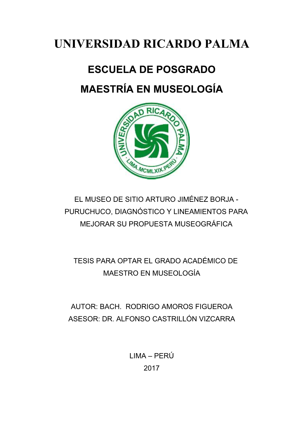 Escuela De Posgrado Maestría En Museología