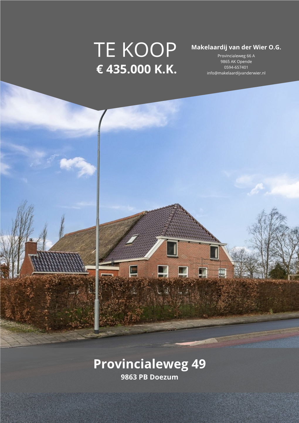 Provincialeweg 49 in Doezum Voor € 435.000