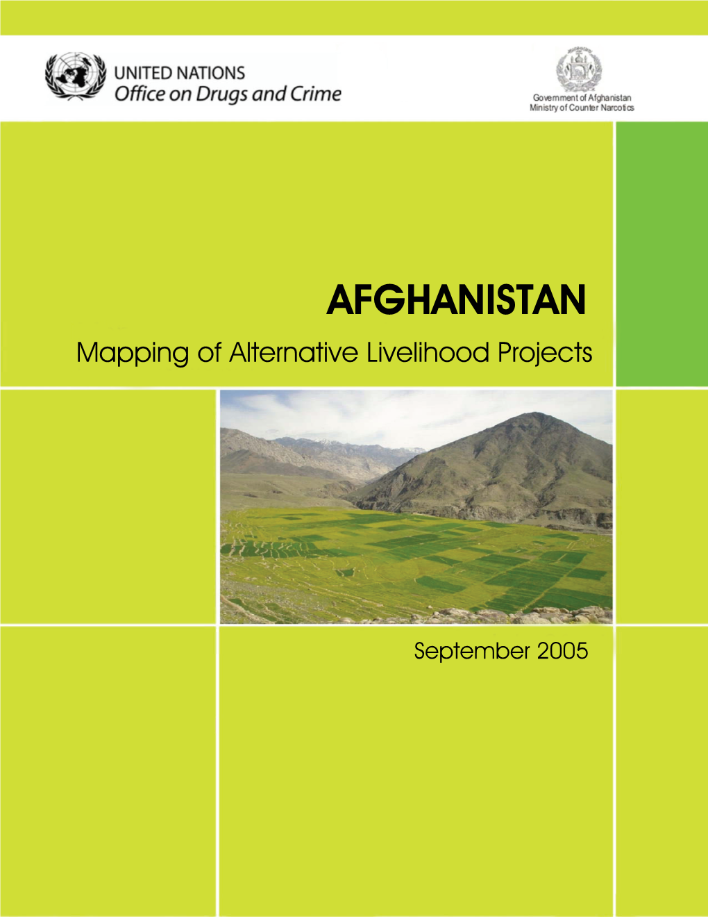 AFGHANISTAN Mapping of Alternative Livelihood Projects