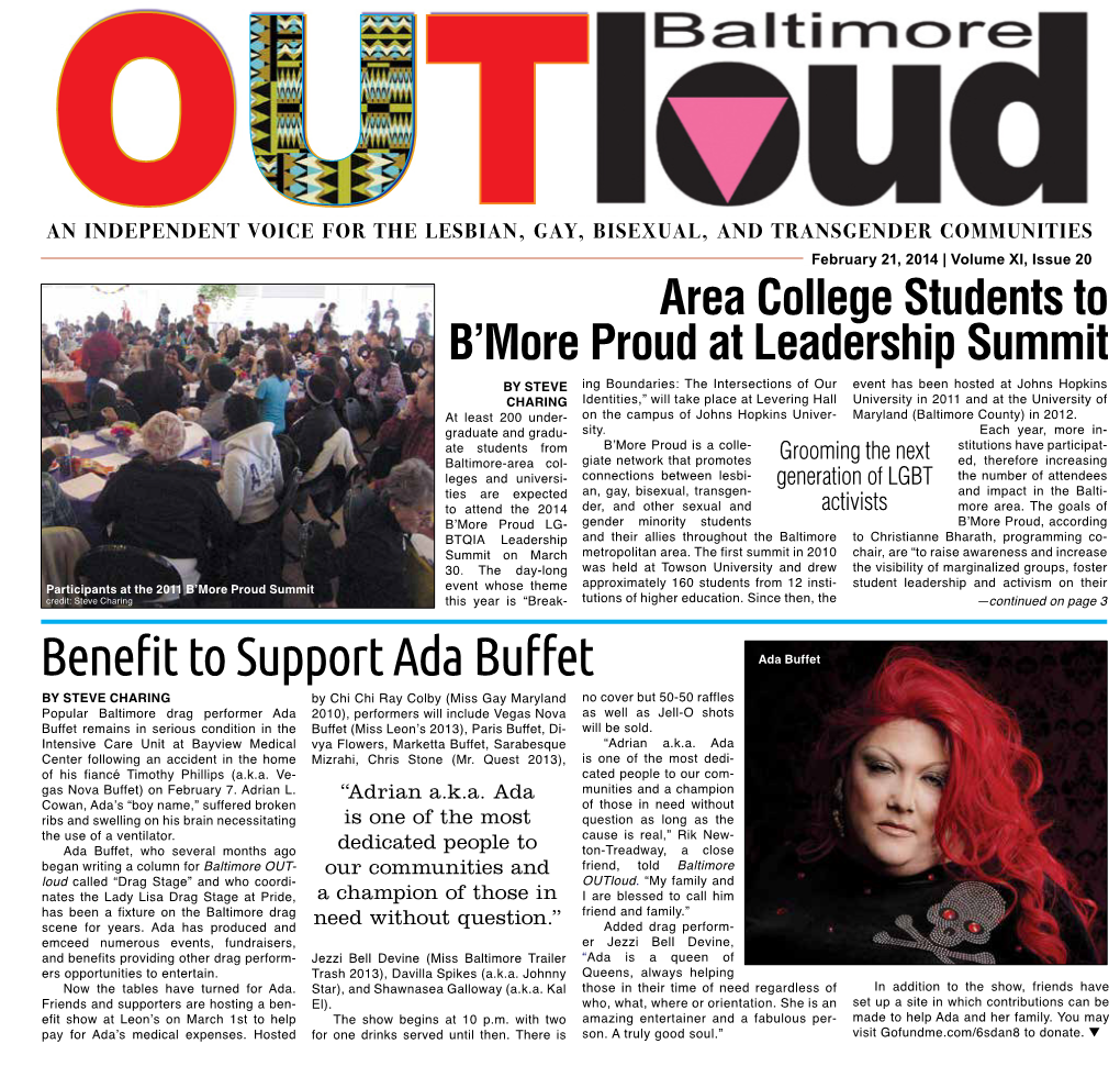 February 21, 2014 | Volume XI, Issue 20 Area College Students to B’More Proud at Leadership Summit