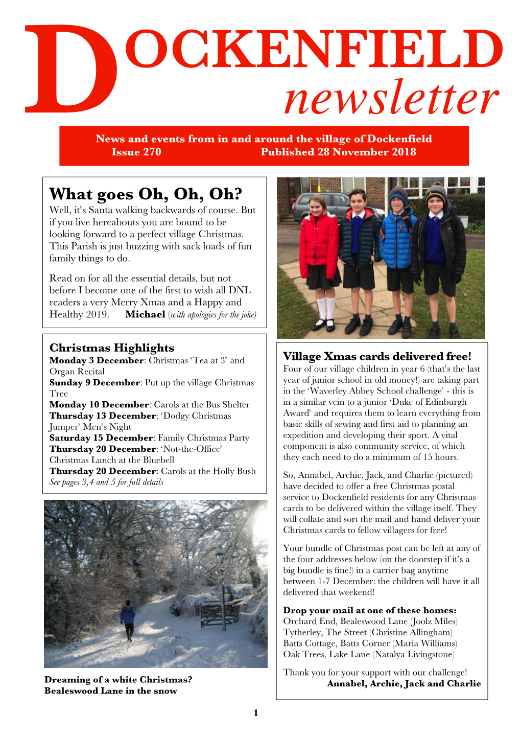 Dockenfield Issue 270 Published 28 November 2018