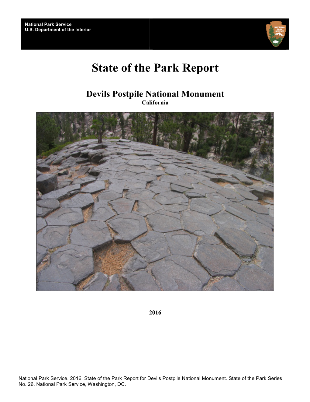 State of the Park Report Devils Postpile National Monument