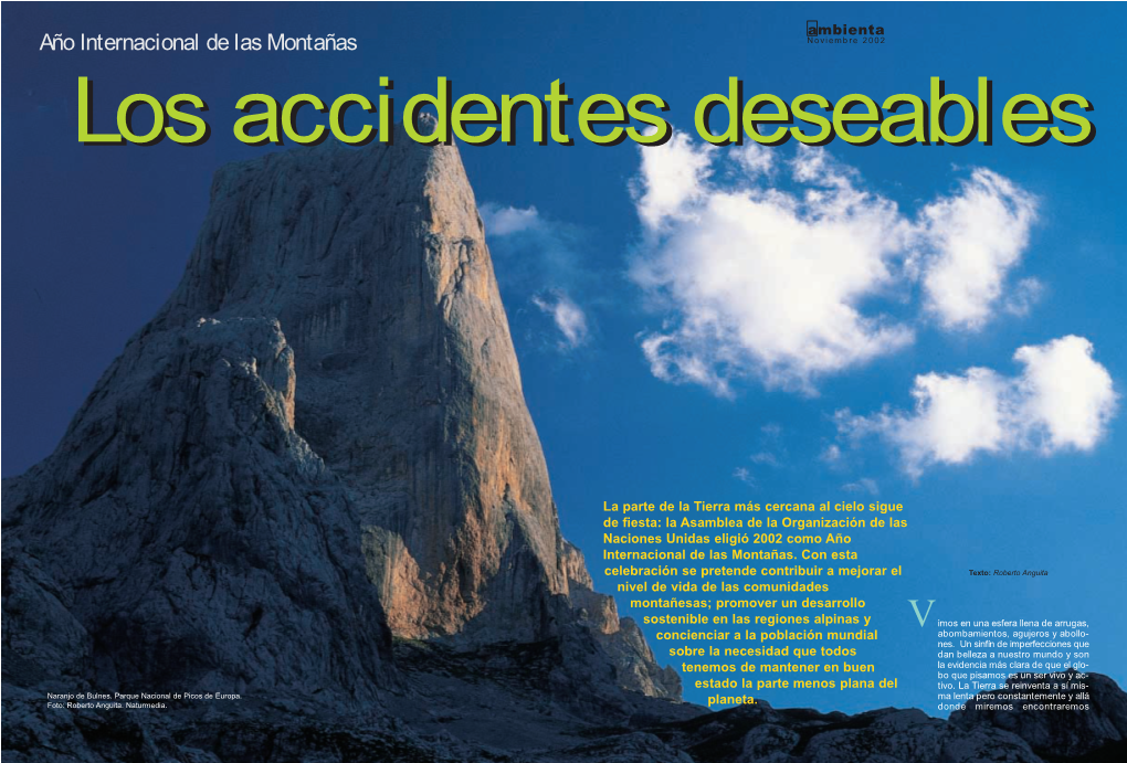 Año Internacional De Las Montañas Noviembre 2002 Loslos Accidentesaccidentes Deseablesdeseables