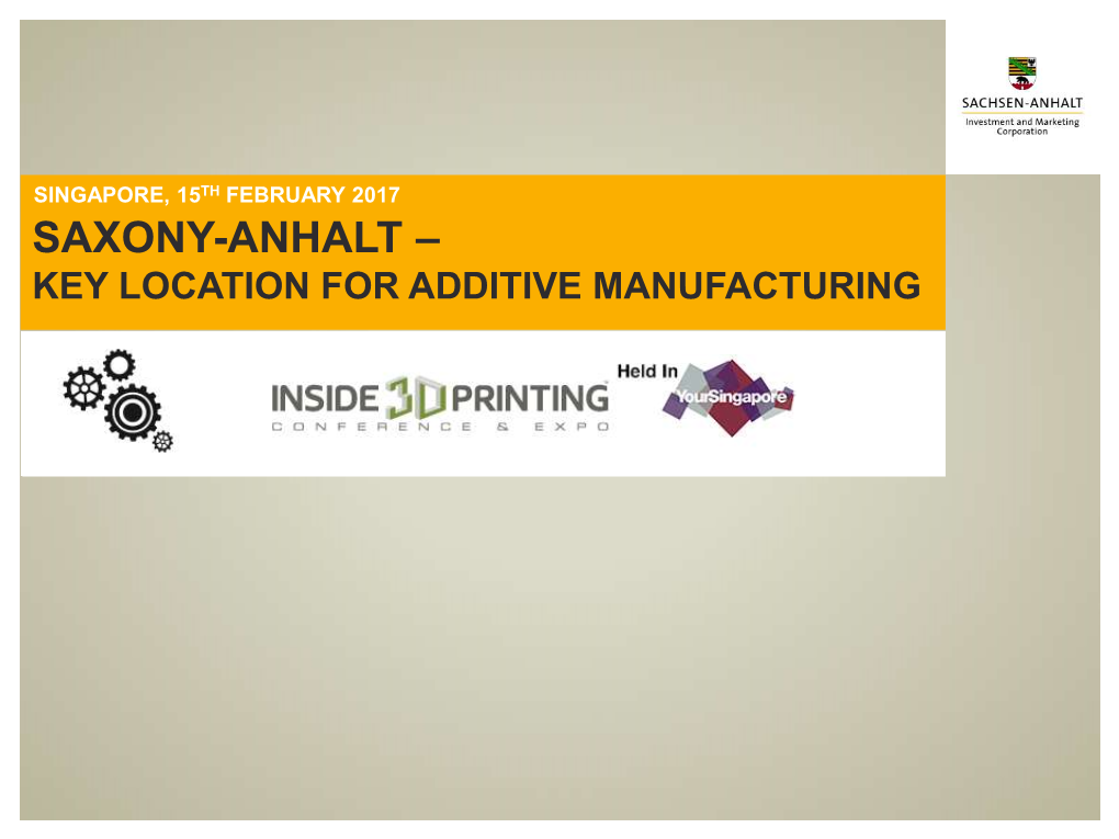 Key Location for Additive Manufacturing