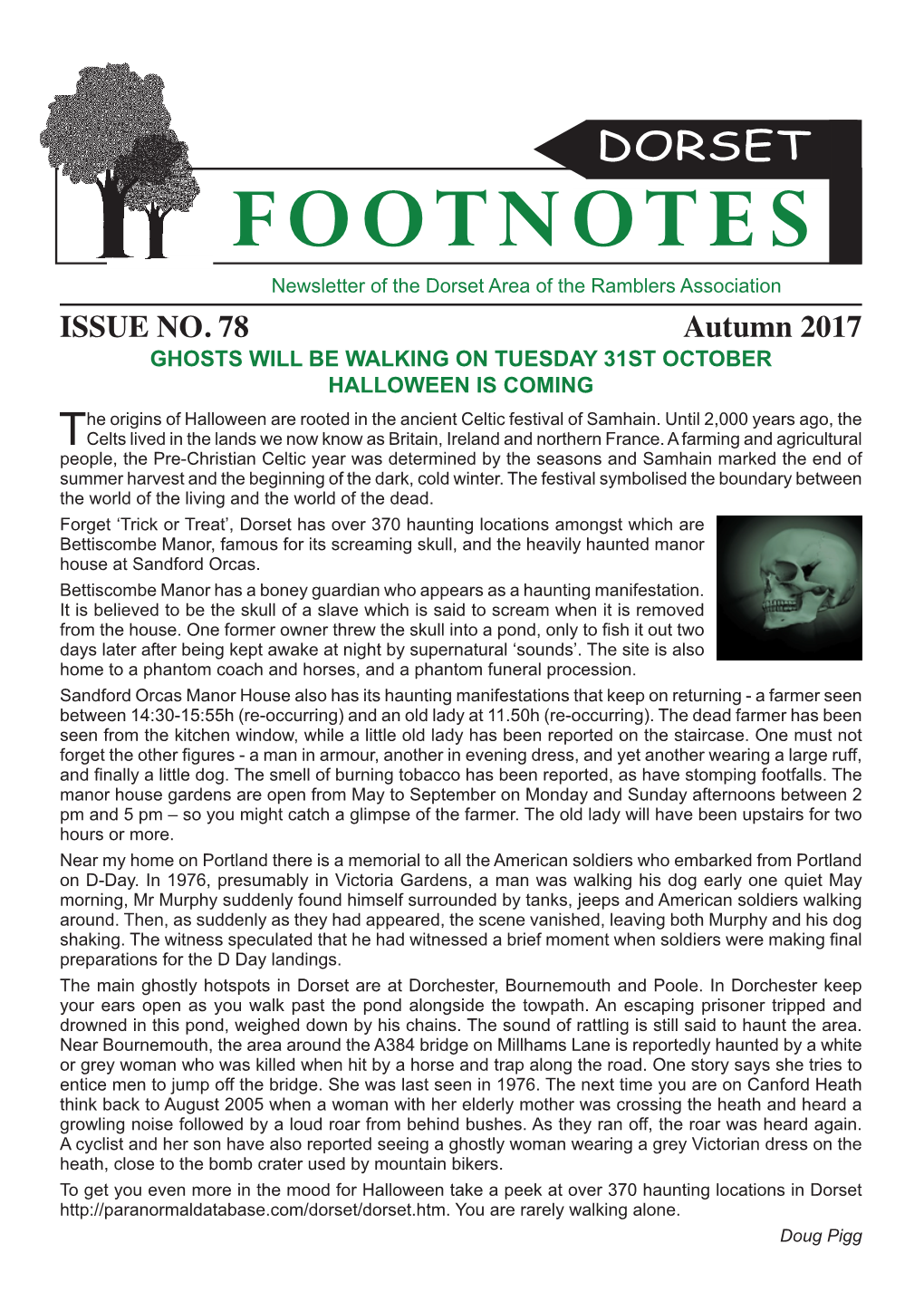 FOOTNOTES Newsletter of the Dorset Area of the Ramblers Association ISSUE NO