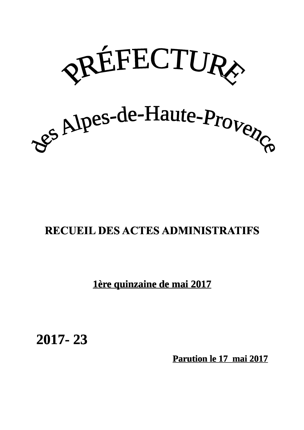 Recueil Des Actes Administratifs